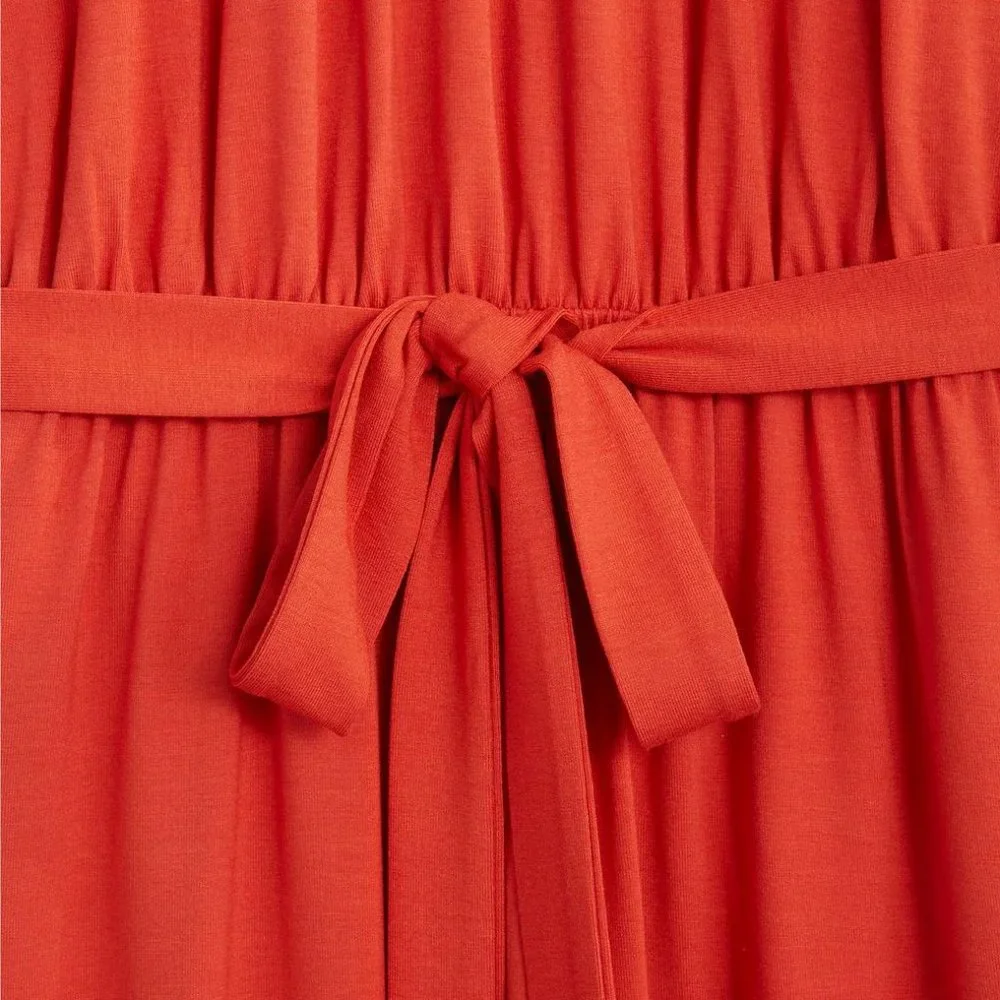 LOFT Burnt Orange Halter Midi Dress - Picture 8 of 9